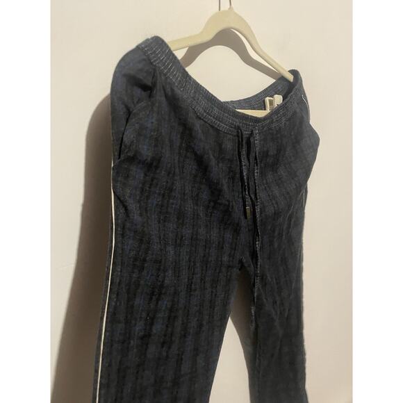 Morpho +‎ Luna Blue Plaid Wool Pajama Set Size Large Robe And Pants - Picture 8 of 12
